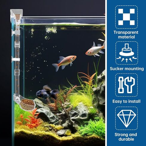 Shrimp Feeding Tube and Dish Set,Aquarium Fish Feeder Tube Kit,Clear Shrimp Feeder Fish Tank Feeding Supplies with Feeding Ring Cleaning Brush for Fish Tank Aquarium Feeding Dish in Saudi Arabia