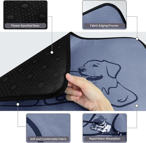 2 Pack Washable Pee Pads for Dogs 18"x24", Reusable Training Puppypads Absorbency Non-Slip & Leak-Proof for Pet Whelping Box Playpen Crate Sofa Bed Floors (Gray) in Kuwait