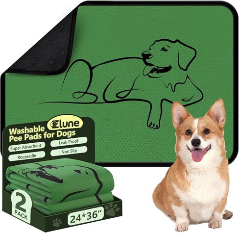 2 Pack Washable Pee Pads for Dogs 18"x24", Reusable Training Puppypads Absorbency Non-Slip & Leak-Proof for Pet Whelping Box Playpen Crate Sofa Bed Floors (Gray) in Kuwait