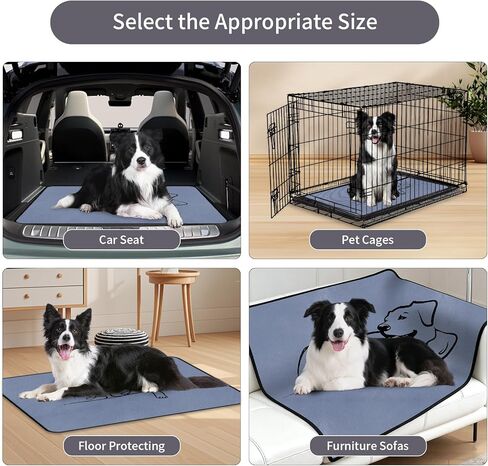 2 Pack Washable Pee Pads for Dogs 18"x24", Reusable Training Puppypads Absorbency Non-Slip & Leak-Proof for Pet Whelping Box Playpen Crate Sofa Bed Floors (Gray) in Kuwait