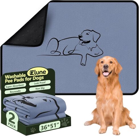 2 Pack Washable Pee Pads for Dogs 18"x24", Reusable Training Puppypads Absorbency Non-Slip & Leak-Proof for Pet Whelping Box Playpen Crate Sofa Bed Floors (Gray) in Kuwait