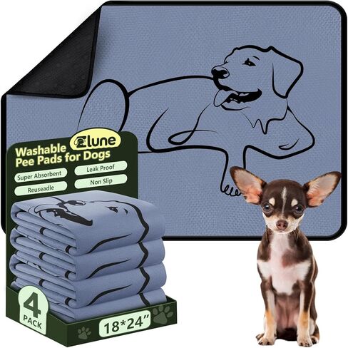 2 Pack Washable Pee Pads for Dogs 18"x24", Reusable Training Puppypads Absorbency Non-Slip & Leak-Proof for Pet Whelping Box Playpen Crate Sofa Bed Floors (Gray) in Kuwait