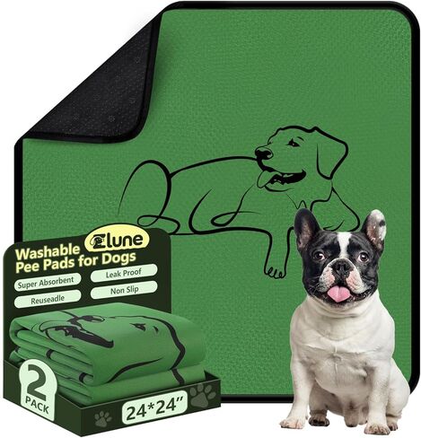 2 Pack Washable Pee Pads for Dogs 18"x24", Reusable Training Puppypads Absorbency Non-Slip & Leak-Proof for Pet Whelping Box Playpen Crate Sofa Bed Floors (Gray) in Kuwait