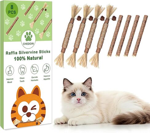 8 عبوات من أعواد سيلفرفين للقطط، عصا مضغ طبيعية للعناية بالأسنان وتنظيف الأسنان، ألعاب حبل مضغ للقطط للقطط الصغيرة التي تشعر بالملل في الأماكن المغلقة، ألعاب مزيج من النعناع الفضي in Kuwait