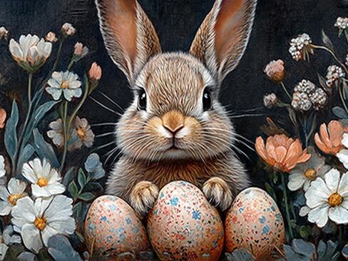 KYOQFVN Easter House Diamond Painting Kits for Adults - Full Drill Round Diamond Dots, DIY Diamond Art Kits for Beginners, Gem Art Painting Kit for Home Wall Decor 14×14 Inch in Kuwait
