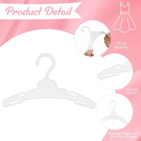 60 Pcs Doll Clothes Hangers for 18 inch Dolls,White Sturdy Non-Bend Non-Slip Clips Clothes Hanger Space-Saving Wardrobe Hanger for Girl Dolls Gown Dress Outfit Dollhouse Furniture Accessories in Saudi Arabia