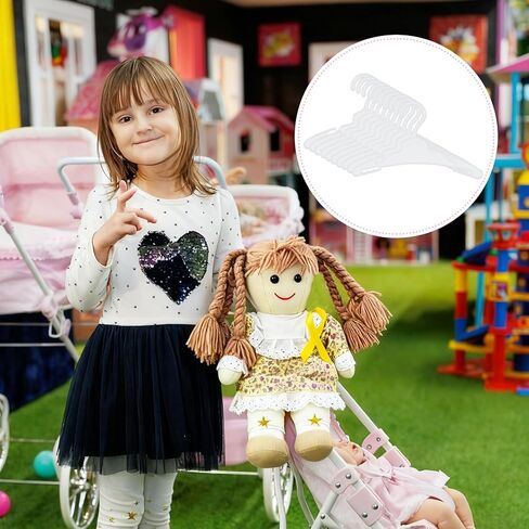 60 Pcs Doll Clothes Hangers for 18 inch Dolls,White Sturdy Non-Bend Non-Slip Clips Clothes Hanger Space-Saving Wardrobe Hanger for Girl Dolls Gown Dress Outfit Dollhouse Furniture Accessories in Saudi Arabia