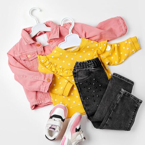60 Pcs Doll Clothes Hangers for 18 inch Dolls,White Sturdy Non-Bend Non-Slip Clips Clothes Hanger Space-Saving Wardrobe Hanger for Girl Dolls Gown Dress Outfit Dollhouse Furniture Accessories in Saudi Arabia