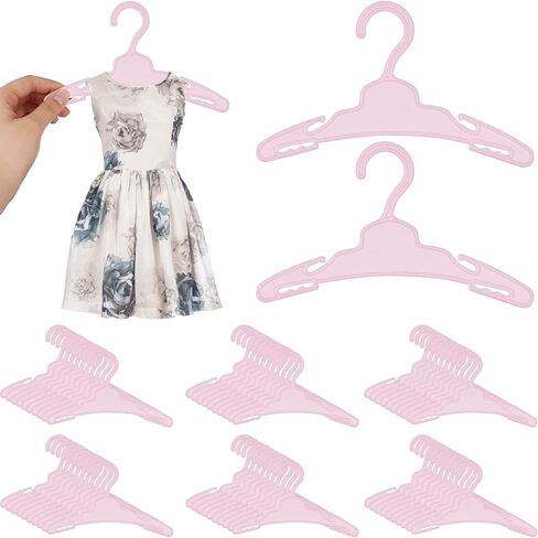 60 Pcs Doll Clothes Hangers for 18 inch Dolls,White Sturdy Non-Bend Non-Slip Clips Clothes Hanger Space-Saving Wardrobe Hanger for Girl Dolls Gown Dress Outfit Dollhouse Furniture Accessories in Saudi Arabia
