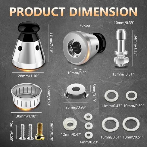 2PCS Universal Pressure Cooker Relief Jigger Valve with Exhaust Rod, Safe and Anti-blocking, Regulator Weight Pressure Control 80KPA in Saudi Arabia