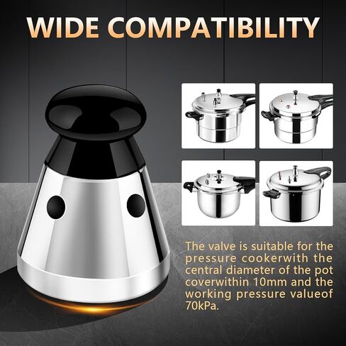 2PCS Universal Pressure Cooker Relief Jigger Valve with Exhaust Rod, Safe and Anti-blocking, Regulator Weight Pressure Control 80KPA in Saudi Arabia