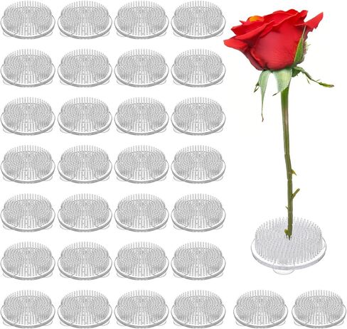 Kifmurase 30PCS Plastic Flower Frog Pin Holder, 2.76" Round Japanese Floral Pin Kenzan with Sucker Base for Arrangements Vase, Flower Arranger Holder Pins Frog for Wedding, Party Home Plant Decoration in Kuwait
