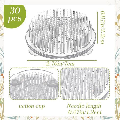 Kifmurase 30PCS Plastic Flower Frog Pin Holder, 2.76" Round Japanese Floral Pin Kenzan with Sucker Base for Arrangements Vase, Flower Arranger Holder Pins Frog for Wedding, Party Home Plant Decoration in Kuwait