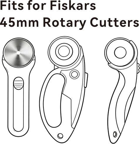 10 Pack 45mm Rotary Cutter Blades – for Fiskars Blade Replacement, Compatible with Fiskars Rotary Cutters, Sharp Rotary Cutter Blade for Quilting/Sewing/Arts Crafts (SKS-7 Grey) in Saudi Arabia