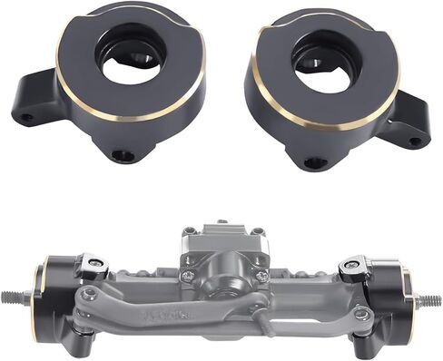 Black Coating Brass Front Axle Steering Knuckles Rear Hubs Weights for RC Crawler AXIAL SCX30 Ford Bronco 4X4 Jeep Wrangler JLU (Front Steering Knuck) in Saudi Arabia