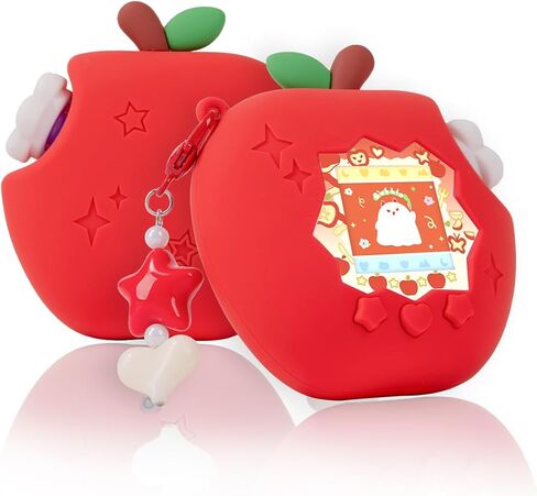 Apple Case for Tamagotchi Paradise, 4-iaradisen-1 Shockproof Silicone Protective Cover Kit with Faceplate, Flower Dial Cap & Charm, Kawaii Accessories for Girls & Adults (Green) in Saudi Arabia