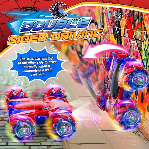 سيارة تحكم عن بعد مزدوجة الجوانب للأولاد 4-7، تدور 360 درجة 2.4 جيجا هرتز سريعة الشحن 4WD RC ألعاب سيارات للأولاد 4-6 5-7 8-13 في الهواء الطلق لأعياد الميلاد وعيد الهالوين وهدايا عيد الميلاد للأطفال in Saudi Arabia