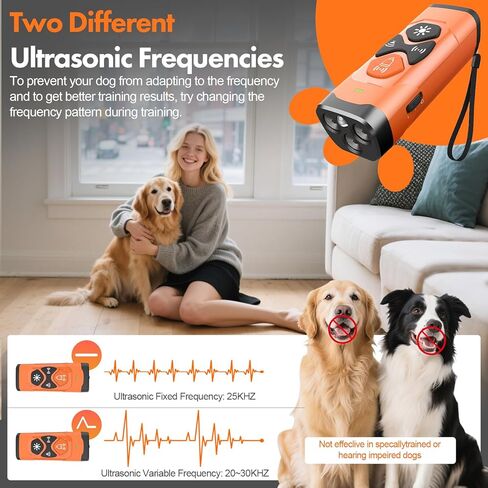 جهاز مضاد للنباح للكلاب - أجهزة ردع لحاء الكلاب بمدى 50 قدمًا - رادع لحاء الكلاب بالموجات فوق الصوتية لإيقاف السلوك السيئ - جهاز مضاد للنباح قابل لإعادة الشحن للكلب الخاص أو الجيران in Kuwait