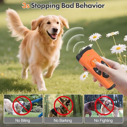 جهاز مضاد للنباح للكلاب - أجهزة ردع لحاء الكلاب بمدى 50 قدمًا - رادع لحاء الكلاب بالموجات فوق الصوتية لإيقاف السلوك السيئ - جهاز مضاد للنباح قابل لإعادة الشحن للكلب الخاص أو الجيران in Kuwait