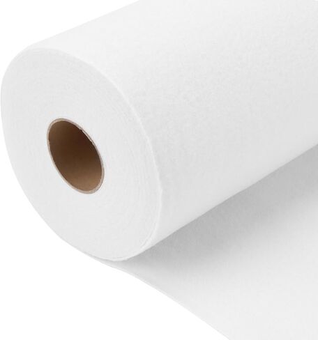 KEILEOHO 16.5 Inch x 10 Yards Iron-On Fusible Fleece Interfacing, Heavy Weight Fusible Fleece, White Sewing Interfacing Fabric, Single Sided Interface Fabric for Home Sewing, Crafting in Kuwait