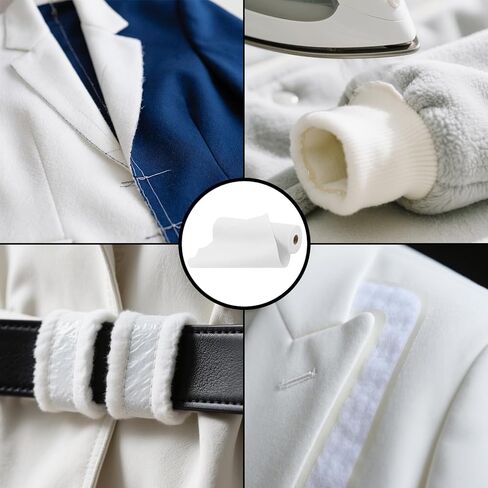 KEILEOHO 16.5 Inch x 10 Yards Iron-On Fusible Fleece Interfacing, Heavy Weight Fusible Fleece, White Sewing Interfacing Fabric, Single Sided Interface Fabric for Home Sewing, Crafting in Kuwait