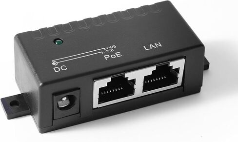 حاقن REVODATA 48V Gigabit PoE، مخرج PoE 48V/0.5A مع كابل أمريكي، IEEE 802.3af/at PoE السلبي + 10/100/1000Mbps، مسافات تصل إلى 100 متر، محول PoE للتوصيل والتشغيل (POE4805-G) in Kuwait