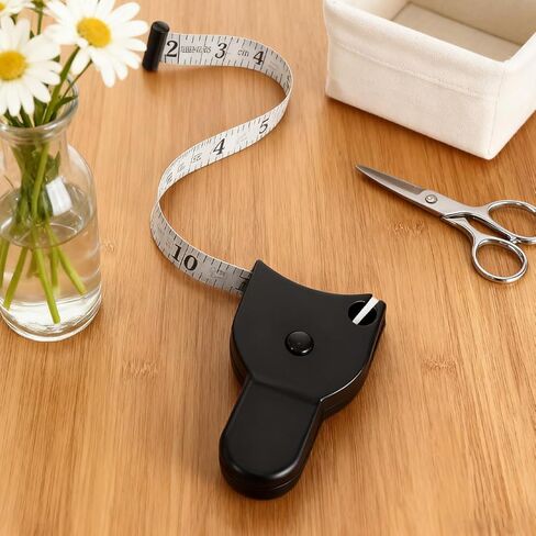 1pcs Body Tape Measure,Automatic High-Precision Dual-Sided Fitness Measuring Tape, 60 inch for Home and Fitness - Retractable and Portable, for Waist, Arms, Hip, and Much More Black in Saudi Arabia