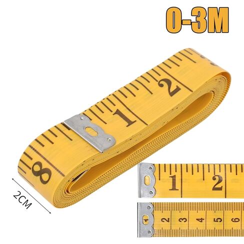 3m/1Roll Double Scale Soft Leather Tape Measure Yellow Measuring Fabric Tailor Tape Measure Tool DIY Sewing Crafts in Saudi Arabia
