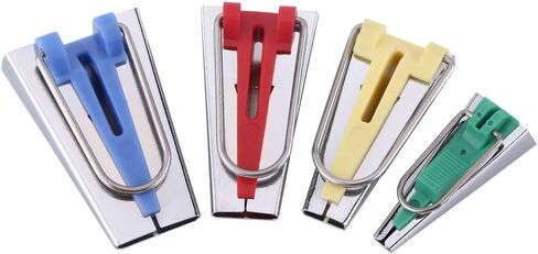Bias Tape Maker Set, 4 Sizes 6mm 12mm 18mm 25mm Fabric Binding Sewing Tool for DIY Craft, with Plastic and Metal Material in Saudi Arabia