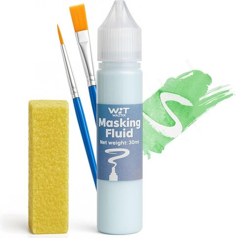 Blue Masking Fluid for Watercolor Painting 30ml, Fast-Drying, Easy Peel, Prevent Staining, Reserve Paper Highlights in Saudi Arabia