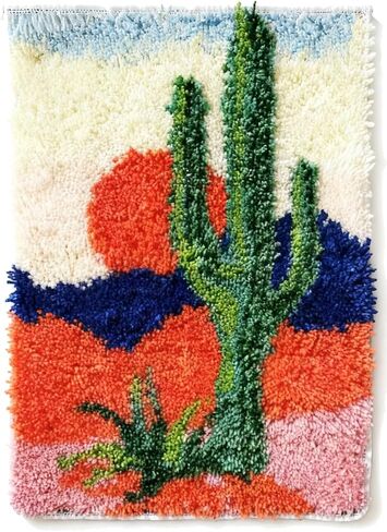 KitsMaster Buzzing Blooms" Latch Hook Kit – Bee & Flowers Design, Pre-Printed Canvas with Color-Coded Yarn, DIY Rug Making Kit for Adults & Beginners, 23.6''x15.8'' (Bee & Blossoms) in Saudi Arabia