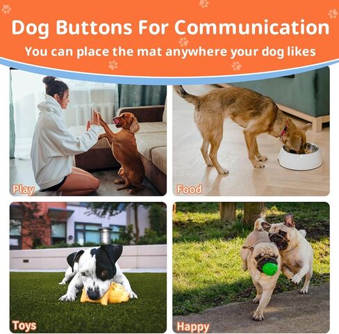 BOSKEY 6 Dog Buttons for Communication Pet Talking Buttons Starter Set Dog Speaking Buttons 50 Stickers Recordable Button One Waterproof mat in Saudi Arabia