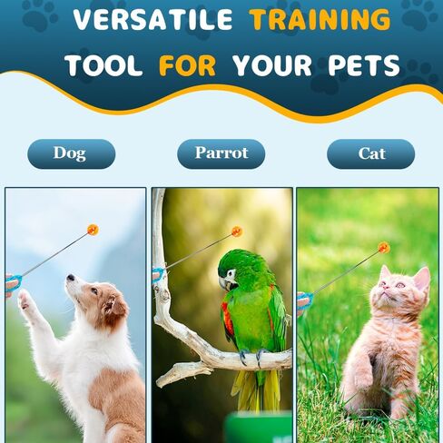 DuDuDog Dog Training Clicker for Training with Retractable Target Stick and Bright Ball, Clear Plastic Handle, Adjustable Length Trainer for Dogs, Puppies, Cats and Pets in Saudi Arabia