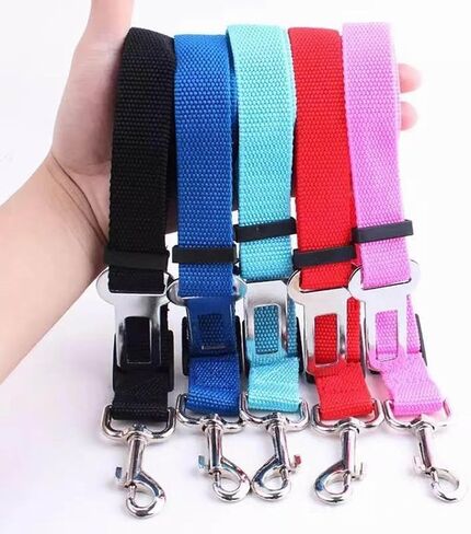 Universal Pet Safety Belt – Adjustable Dog Tether, Secure Buckle for All Vehicles - Blue in Saudi Arabia