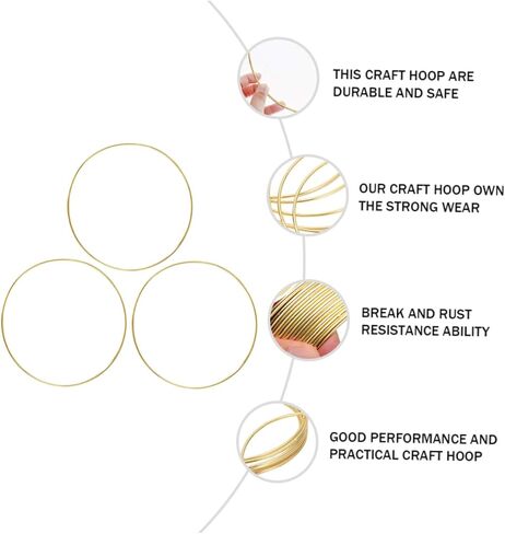 Cabilock 3pcs Metal Dream Catcher Wind Chime Iron Hoop DIY Craft Ornament for Living in Saudi Arabia