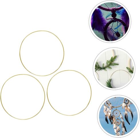 Cabilock 3pcs Metal Dream Catcher Wind Chime Iron Hoop DIY Craft Ornament for Living in Saudi Arabia