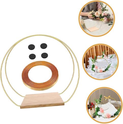 GANAZONO 1set Floral Hoop Centerpiece Stand Wreath for Wedding Decor Table Decoration and Floral Arrangements Includes Hoop Ribbon Non- Pads in Saudi Arabia