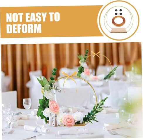 GANAZONO 1set Floral Hoop Centerpiece Stand Wreath for Wedding Decor Table Decoration and Floral Arrangements Includes Hoop Ribbon Non- Pads in Saudi Arabia