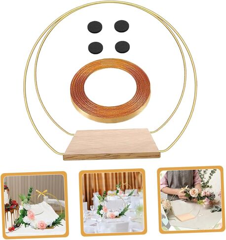 GANAZONO 1set Floral Hoop Centerpiece Stand Wreath for Wedding Decor Table Decoration and Floral Arrangements Includes Hoop Ribbon Non- Pads in Saudi Arabia
