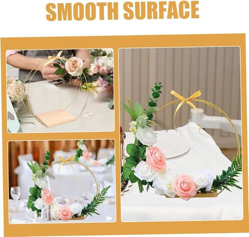 GANAZONO 1set Floral Hoop Centerpiece Stand Wreath for Wedding Decor Table Decoration and Floral Arrangements Includes Hoop Ribbon Non- Pads in Saudi Arabia
