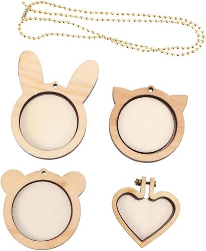 Tofficu 5pcs DIY Wooden Embroidery Hoops Kitten Bear Shape Mini Cross Stitch Fixing Frame for Sewing in Saudi Arabia