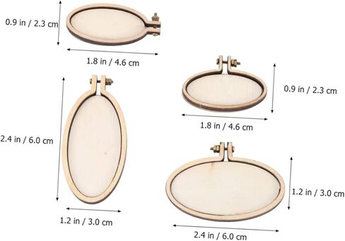 Tofficu 5pcs Mini Wooden Embroidery Hoops Easy to Assemble Cross Stitch Fixing Frame Eco-Friendly Wood for Crafting and Sewing Projects Includes Vertical and Horizontal Styles in Saudi Arabia