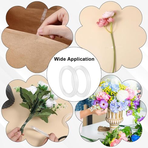 2 Rolls Clear Floral Tape, 1/4 Inch Clear Flower Tapes, 30 M Waterproof Floral Tape for Fresh Flowers, Flower Wrap Adhesive Tapes, Bouquet Stem Wrapping, Corsages, DIY Crafts Decorations in Saudi Arabia