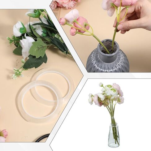 2 Rolls Clear Floral Tape, 1/4 Inch Clear Flower Tapes, 30 M Waterproof Floral Tape for Fresh Flowers, Flower Wrap Adhesive Tapes, Bouquet Stem Wrapping, Corsages, DIY Crafts Decorations in Saudi Arabia