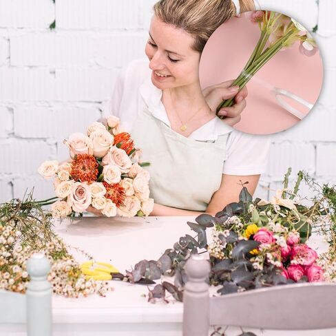2 Rolls Clear Floral Tape, 1/4 Inch Clear Flower Tapes, 30 M Waterproof Floral Tape for Fresh Flowers, Flower Wrap Adhesive Tapes, Bouquet Stem Wrapping, Corsages, DIY Crafts Decorations in Saudi Arabia