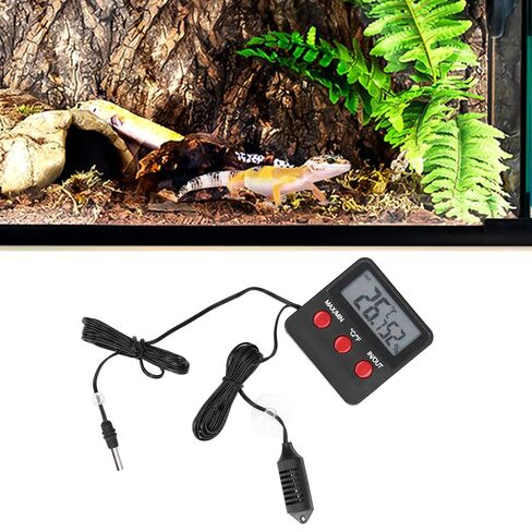 Humidity Temperature Gauge, Digital Display Temp Sensor Meter Hygrometer, Terrarium Reptile Hygrometer for Enclosed Environment in Saudi Arabia