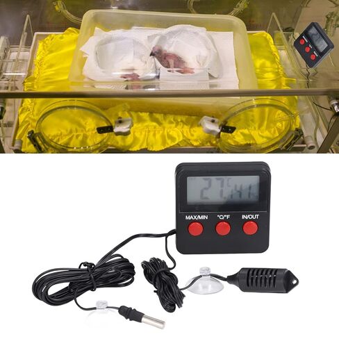 Humidity Temperature Gauge, Digital Display Temp Sensor Meter Hygrometer, Terrarium Reptile Hygrometer for Enclosed Environment in Saudi Arabia