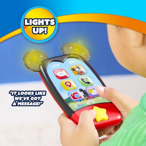Mickey Mouse Toy Phone for Boys - Bundle with Disney Cell Phone Toy with Sound Buttons Plus Stickers, More | Mickey Mouse Phone for Toddler Boys in Saudi Arabia