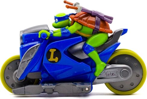 سلاحف النينجا المراهقون المتحولون Backflip Riders 4-Pack، TMNT Rev-Up دراجة نارية لعبة المركبات مع عمل حيلة Backflip، إطارات مطاطية، مجموعة ألعاب الفوضى المتحولة للأطفال من سن 5 سنوات فما فوق in Saudi Arabia