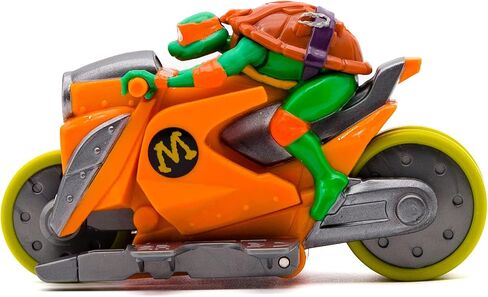 سلاحف النينجا المراهقون المتحولون Backflip Riders 4-Pack، TMNT Rev-Up دراجة نارية لعبة المركبات مع عمل حيلة Backflip، إطارات مطاطية، مجموعة ألعاب الفوضى المتحولة للأطفال من سن 5 سنوات فما فوق in Saudi Arabia